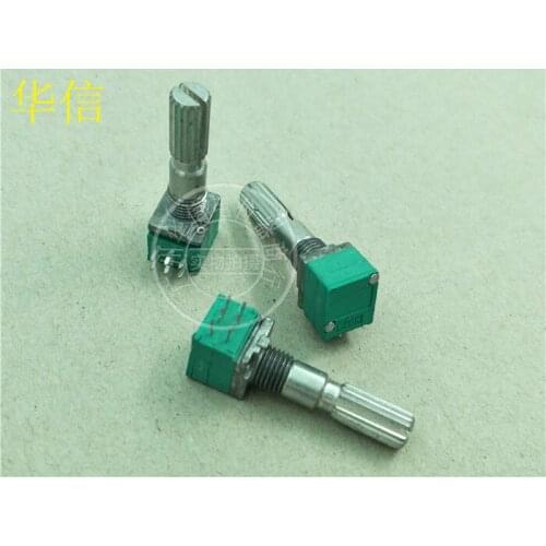 Original new 100% 9011 type double couplet potentiometer B10K B20K B50K handle long 25MM plum blossom axis (SWITCH)