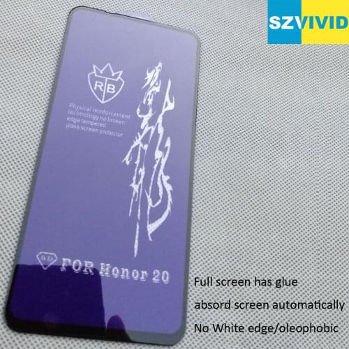Full Screen Glue Tempered Glass For Huawei Honor 20 Pro 2.5D rounded oleophobic High quality