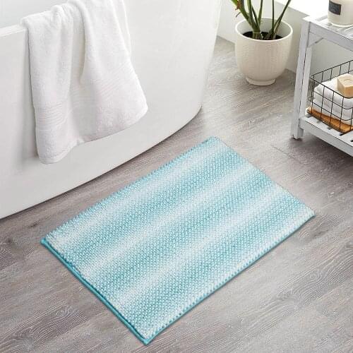 Striped Bathroom Mat Rug Anti Slip Door Mat Bedroom Carpets Washroom WC Floor Mat Toilet Shower Bath Entrance Doormat Chenille