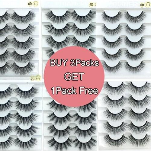 BUY 3 GET 1 FREE Wholesale Eyelashes 5Pairs 6D Faux Mink Lashes Natural False Eyelashes Dramatic Volume Lashes Makeup Eyelash