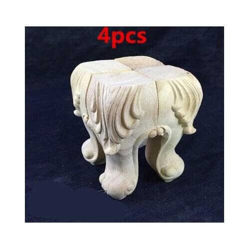 Carved wood legs free delivery 10x5.5cm Solid Legs 4PCS/LOT Carved Wood Bathroom Cabinet Wood Foot carved wood legs