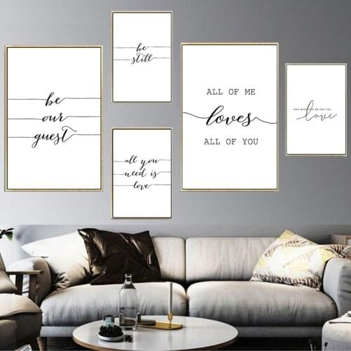 Modern European Art Picture Home Decor Nordic Canvas Painting Wall Art Letters Quotes Print Minimalist Poster for Living Room