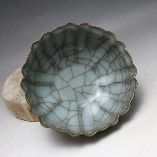 Antique SongDynasty porcelain bowl,Ge Kiln,Yello hexagonal bowl,hand painted crafts /collection & adornment,Free shipping