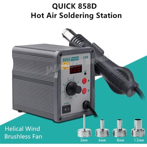 QUICK 858D Digital Display Thermostat Hot Air Gun 700W Soldering Rework Station 858 Mobile Phone Motherboard Repair Tool