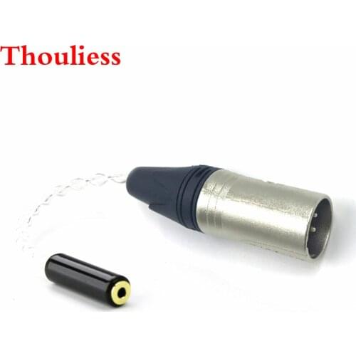 Thouliess 10cm 4 cores Silver Plated 4pin XLR Male to 2.5mm Trrs Balanced Female HIFI Cable headphone Audio Adapte