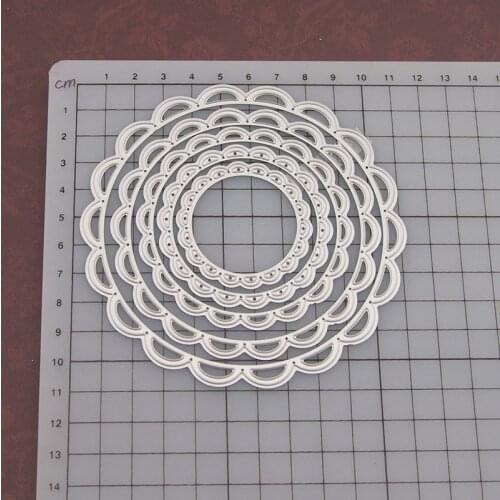 Cutting Dies Round Wave Flower Stencil For DIY Scrapbooking Embossing Photo Album Decoration Paper Card Metal Craft Die Cut