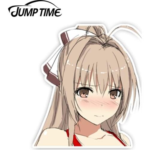 Jump Time 13cm x 9.8cm Car Styling Amagi Brilliant Park PEEK BIG HEAD Sticker Window Funny Decal Vinyl Sexy Bikini Car Stickers