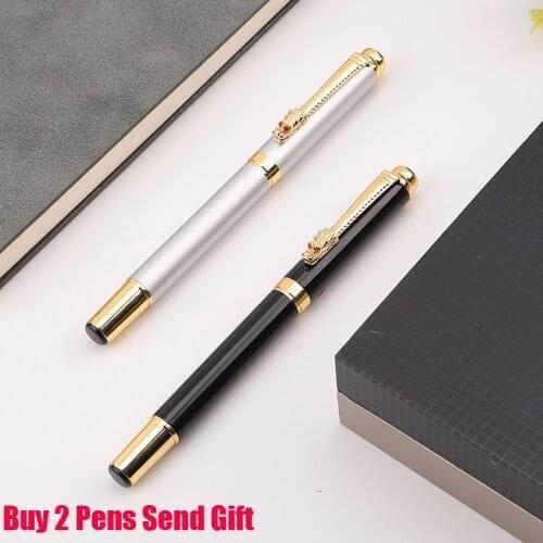 High Qualtiy Dragon Crystal Metal Roller Ballpoint Pen Business Men Writing Signature Pen Buy 2 Pens Send Gift