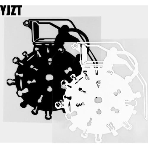 YJZT 15.2×12.6CM Cool Explosive Weapon Car Sticker Vinyl Decal Bumper Rear Window Glass Decoration Black / Silver 20C-0473