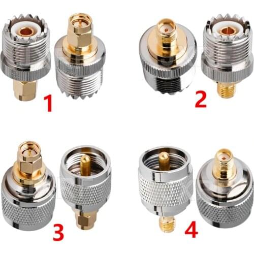 The factory sales 4pcs/set UHF PL259 SO239 to SMA male Plug female Jack RF connector 4 type Test converter fast ship
