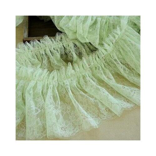 1meter Beautiful New Pale Green Hemline Lace Skirt Hem DIY Fabric Decorative materials Lace Trims Handmade DIY Shawl Skirt 20cm