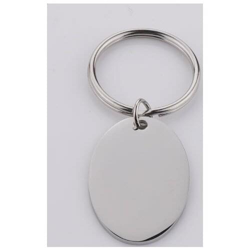 100% Stainless Steel Oval Charm Blank For Engrave Metal Oval tag Keychains Mirror Polished Wholesale 10pcs