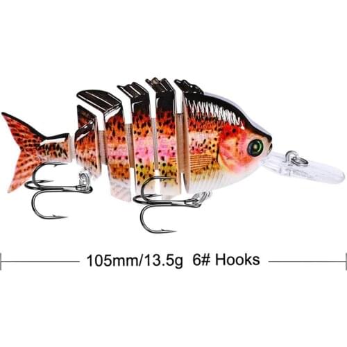 10cm/14g Premium 6 Sections Multicolor Swimbait Lures 2021