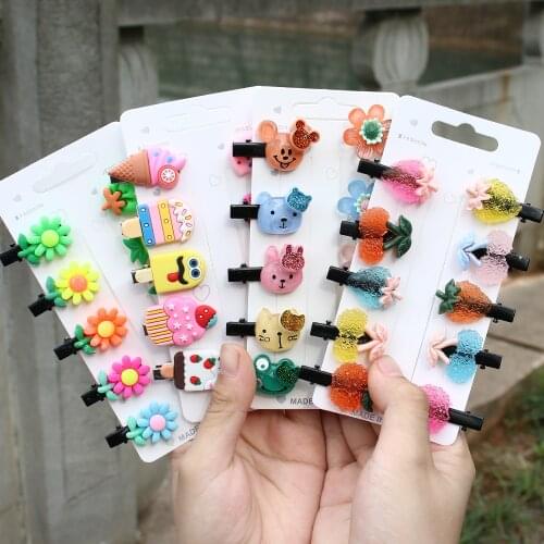 2~10 PCS/Set New Girls Cute Cartoon Ice Cream Unicorn Hair Clip Kids Rainbow Hairpins Headband Barrette Fashion Hair Accessories