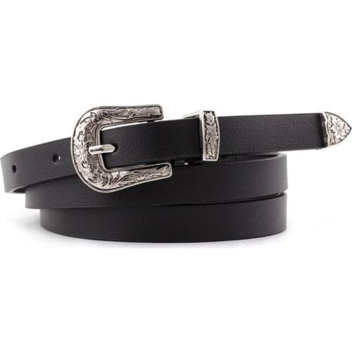 2020 Stylish Women Retro Caving Pin Buckle Belts High Quality Luxury Thin Leather Waist Belt Designer Belts For Jeans Dress Tops