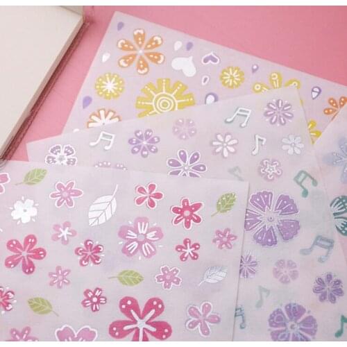 4pcs Lovely flower paper sticker Organizer Calendar Diary Book Planner Scrapbook Decoration Diary Sticker papeleria