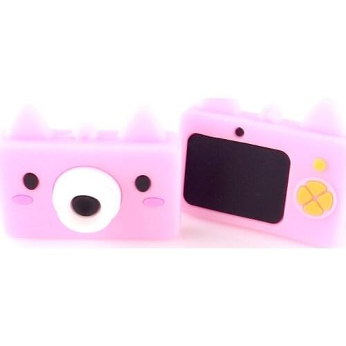 5pcs Cartoon Pink Camera Bear Charms For Women Girls DIY Making Rainbow Kawaii Necklace Pendant Keychain Jewelry Gift