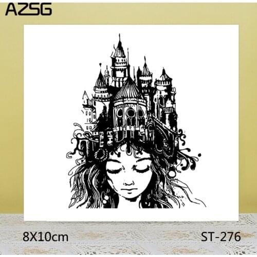 AZSG Pretty Girl / Famous Buildings Clear Stamps/Seals For DIY Scrapbooking/Card Making/Album Decorative Silicone Stamp Crafts
