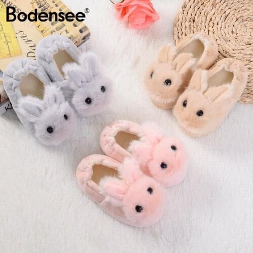 Bodensee Kids Cotton Slippers Home Slippers Boys Girls Cute Cartoon Rabbit Home Furnishing Cotton Slippers In The Bedroom