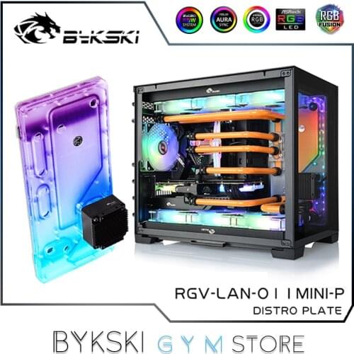 Bykski Distro Plate For LIAN LI O11 Dynamic Mini Case, 2X360 Radiators Cooling Loop Solution, 12V/5V RGB SYNC, RGV-LAN-O11MINI-P