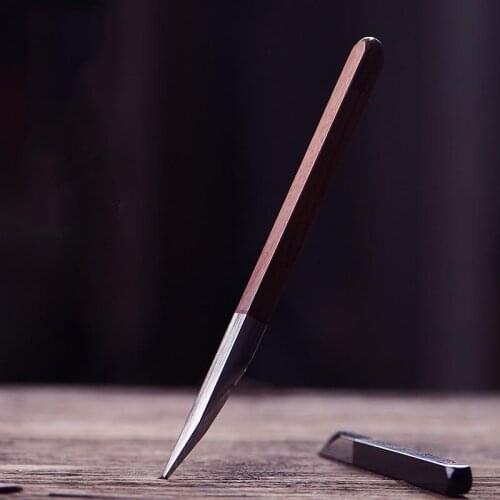 Longquan Rosewood Tea Knife Stainless Steel Pry Tool Chinese Kung Fu Tea Set Accessories Cutter Cut Pu Er Needle Teaware Tools