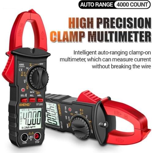 Digital Clamp Meter Multimeter Auto Range A-BF CS206B/CS206D Current Voltage Temp Capacitor Tester True RMS AC/DC MAX/MIN NCV