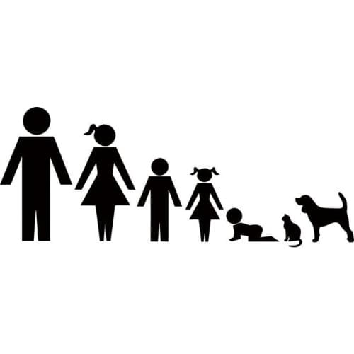CS-10441# Vinyl Decal Family Member Car Sticker Waterproof Auto Decors on Truck Bumper Rear Window