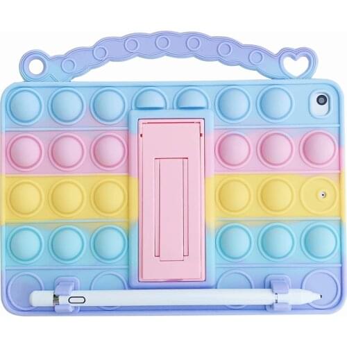 Kids Shockproof Cover with Strap Cartoon Case for ipad5/6 234 pro 10.5 10.2 pro11 2017 2018 9.7air 10.9 mini12345 +pen