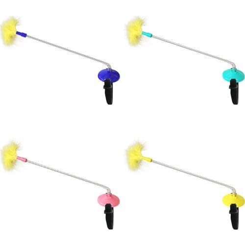 Pet Feather Toy Funny Cat Stick Cat Self-hey Artifact Funny Cat Stick Feather Interactive Toy Cat Collar Accessory Cat Toy #CWWJ