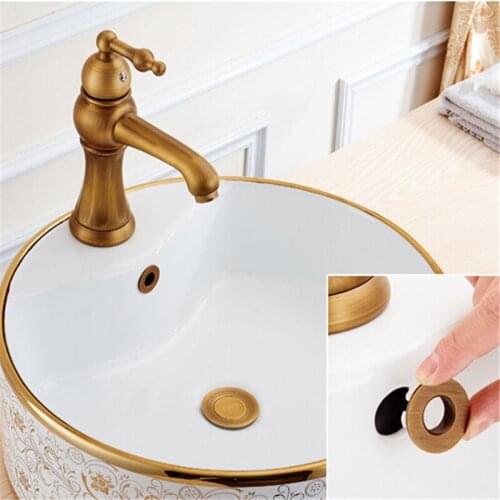 Creative Bathroom Parts Basin faucet Sink Overflow Cover Brass Six-foot ring Bathroom Product Basin Tidy Insert Replacement