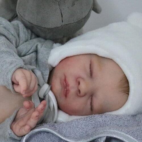 Bebe Reborn Doll Kit 19.5InchesCute Dominic sleeping Very Soft Touch Fresh Color Unpainted Unfinished Blank Doll Parts Toys