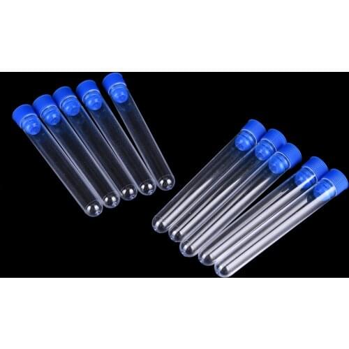 For Office School Chemistry Supplies Chemistry Plastic Test Tubes Vials Seal Caps Pack Container