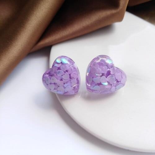 Mihan S925 needle Fashion Jewelry Heart Earrings 2021 New Design Spring Style Fairy Purple Love Stud Earrings For Girl Gifts