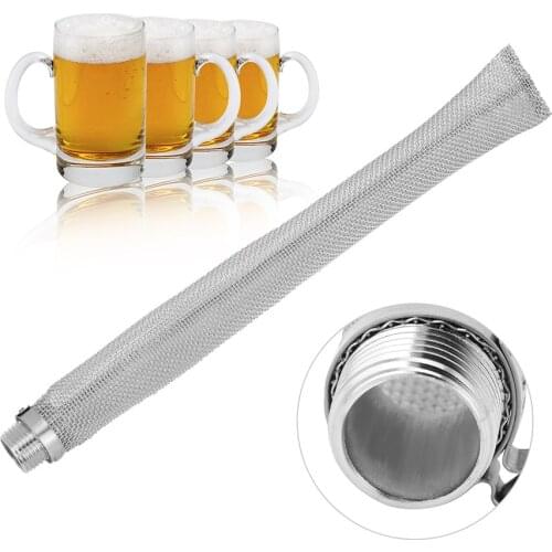 Reusable Stainless Steel Beer Filter Tube Brewing Kettle Bazooka Screen Home Tools Multifunction Mesh Strainer Wine Thread Tun