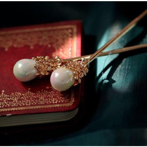 Muylinda Big Pearls Stone Hairpins Stick Vintage Long Hair Sticks Women Wedding Hair Jewelry Bridal Hair Clip Jewelry