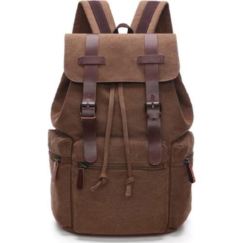 New Korean Backpack Retro Men and Women Canvas Bagpack Casual Laptop Plecak Solid Color Rucksack Middle School Student Schoolbag