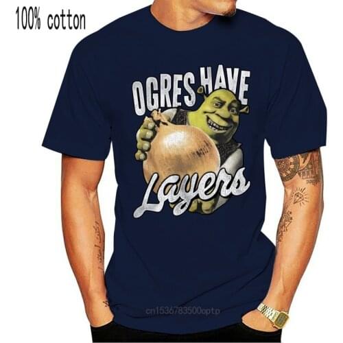 New Shrek Layers Navy Heather Adult T-Shirt