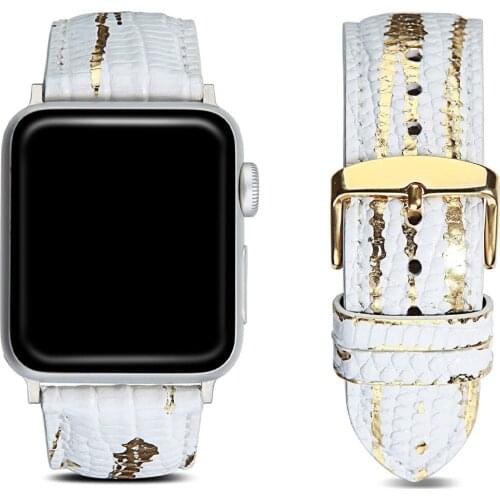 New Bronzing Genuine Bracelet Leather Strap for Apple Watch SE 6 5 40/44mm Band for IWatch Series 6 4 3 38/42mm Watchbands Belt