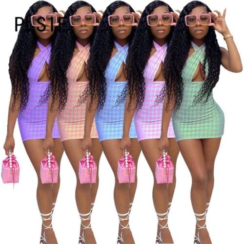 Sleeveless Sexy Summer Mini Dress Ladies Party Club Bodycon Dress Female Vestidos