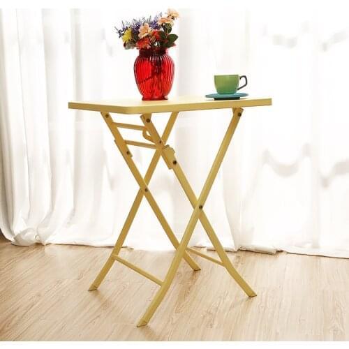 Nordic stainless steel folding camping table modern simple balcony outdoor leisure mesa portable household sofa side desk