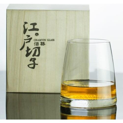 Whiskey Tumbler glass Japan Edo Crystal Mug Mountain Moon Artistic Conception Whiskey Old Fashioned Glass Wine Tasting