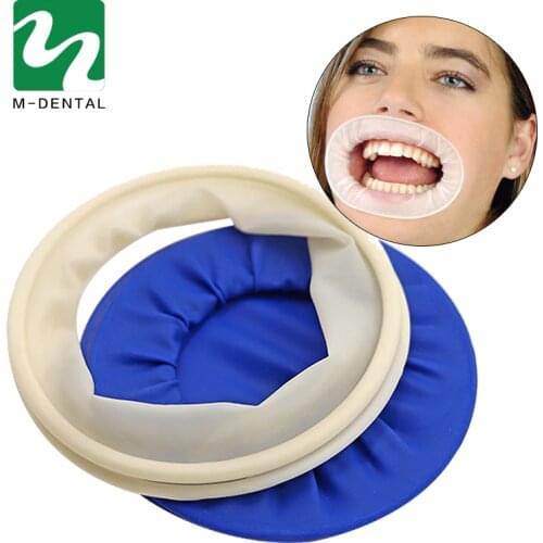 5PCS Natural Rubber Dental Intraoral Cheek Retractors For Surgery O Shape Mouth Opener To Avoid Infection Dental Dam White/Blue