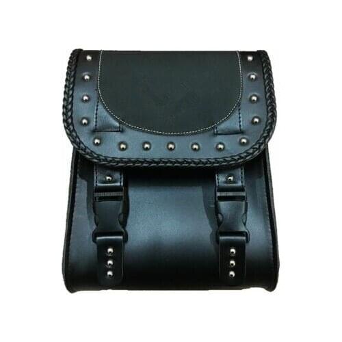 Universal PU Leather Saddle Bag Motorcycle Dual Sports Offroad Tool Kit Tail Chopper Touring Street bike Dirt bike