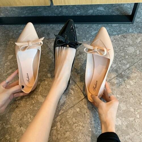 Spring/Autumn Fashion Shallow Mouth Simple Solid Pointed Toe Non-slip Casual Basic Flat Shoes Women Slip-On Zapatos Mujer W28-02