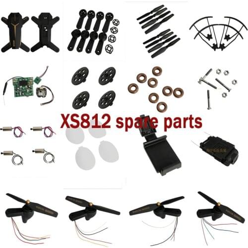 VISUO XS812 RC Drone Quadcopter Spare Parts motor blade arm body shell motor seat cover Receiver GPS geomagnetism gear axis USB