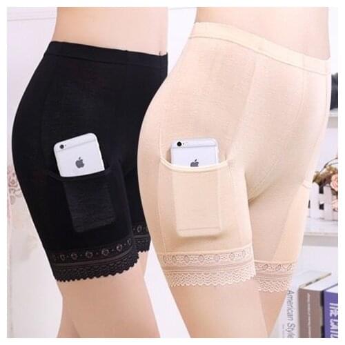 Safety Shorts Pants Plus Size Safety Pants boxer Shorts Under Skirt With Pockets Safety Shorts Under Skirt Thigh Chafing Lace