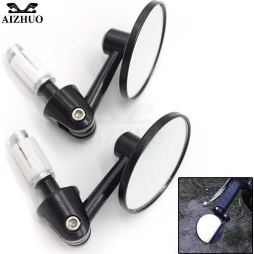 7/8" 22mm Motorbike Handle Bar End Rear View Mirrors Round Rear View Mirrors Cafe Racer Modification Mirrior motorcycle DirtBike