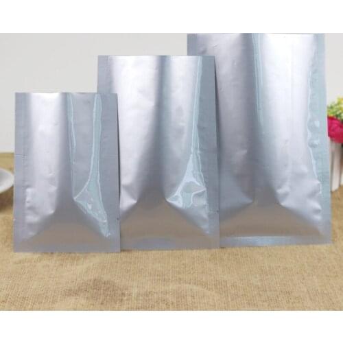 100pcs Silver aluminum foil vacuum heat seal bag food candy powder packing bags large small pouch