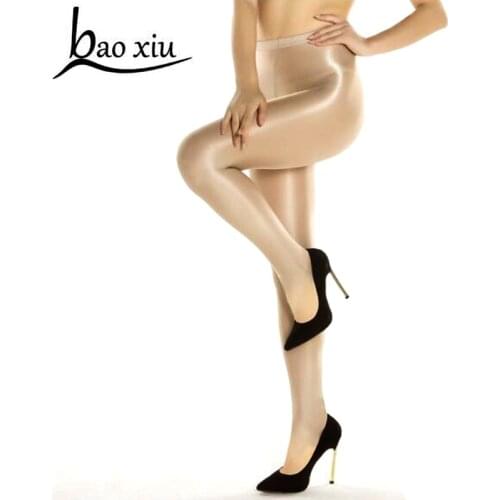 2019 fashion thick Sexy women Shining Shaping Oil Stocking Shiny Glossy Dance Thigh Highs Tights Sexy Lingerie Pantyhose