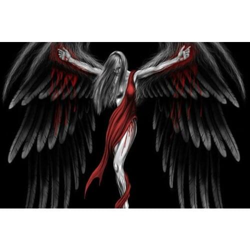 5D DIY Dark Lost Angel Bleeding Angel Diamond Painting Full Drill Embroidery Cross Stitch Mosaic Home Decor Christmas Gift
